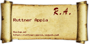 Ruttner Appia névjegykártya